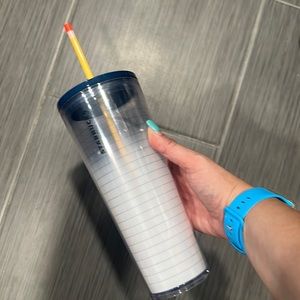 Starbucks large cold paper and pencil mug